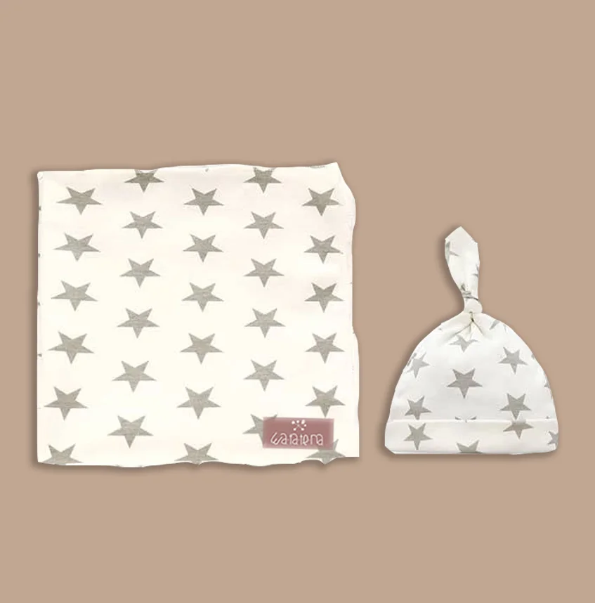 Sabanita Estrellas Grises con Gorrito