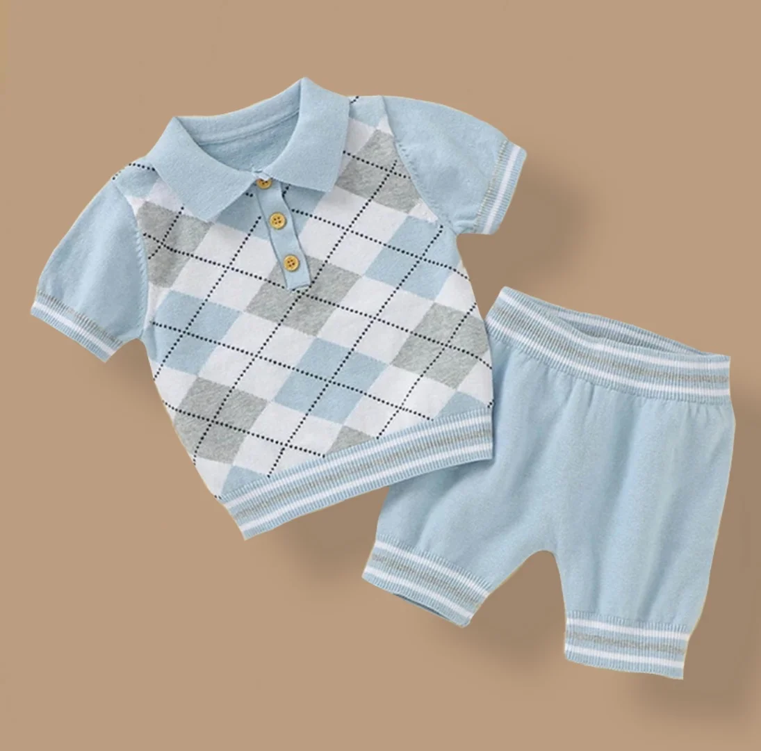 Conjunto Short Rombos, Azul claro - Imagen 2