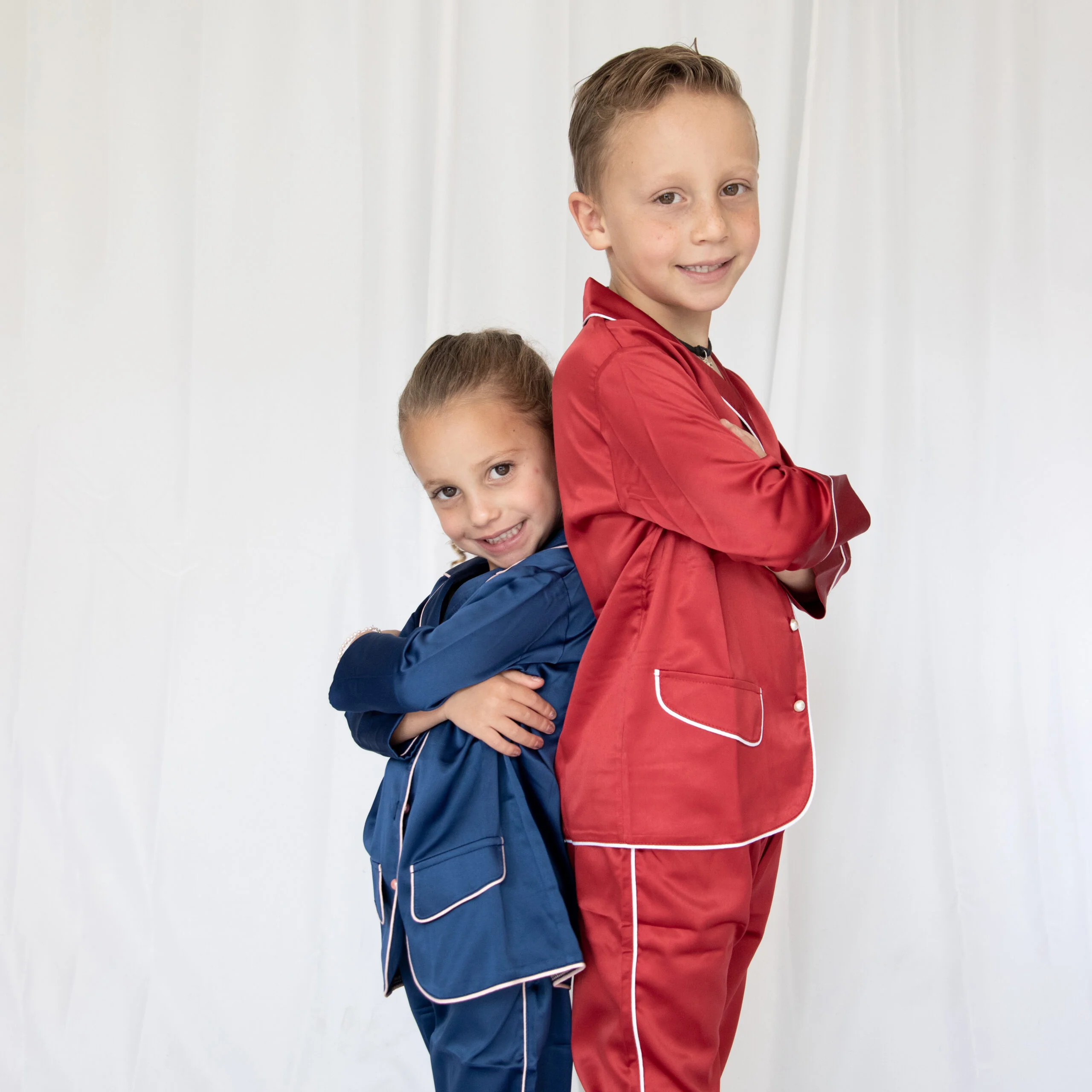 Pijama de Satin Unisex, Azul - Imagen 5