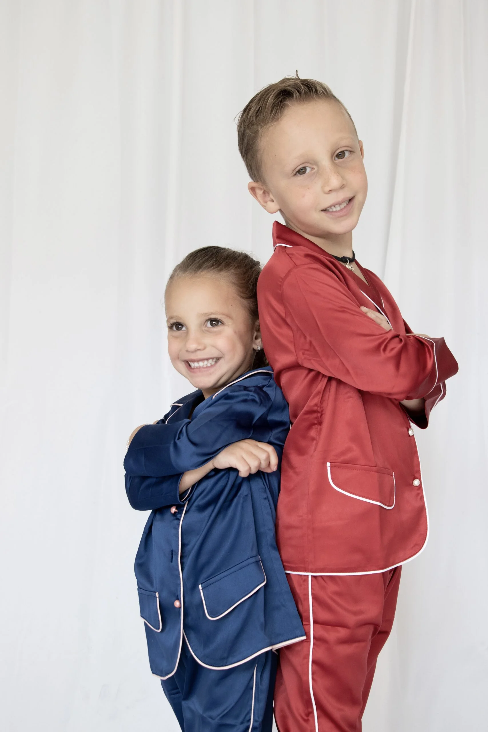 Pijama de Satin Unisex, Azul - Imagen 3