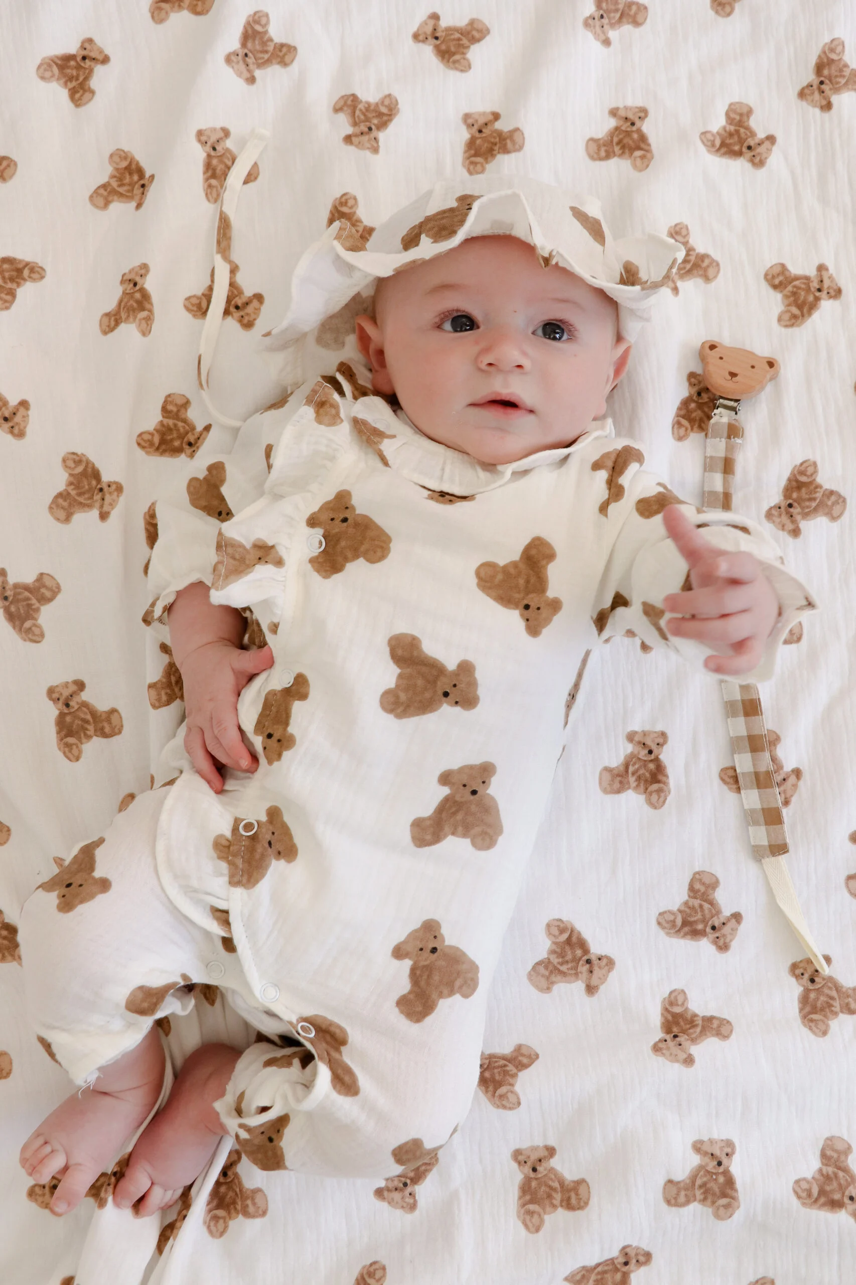 Mameluco Ositos con Gorrito, Blanco