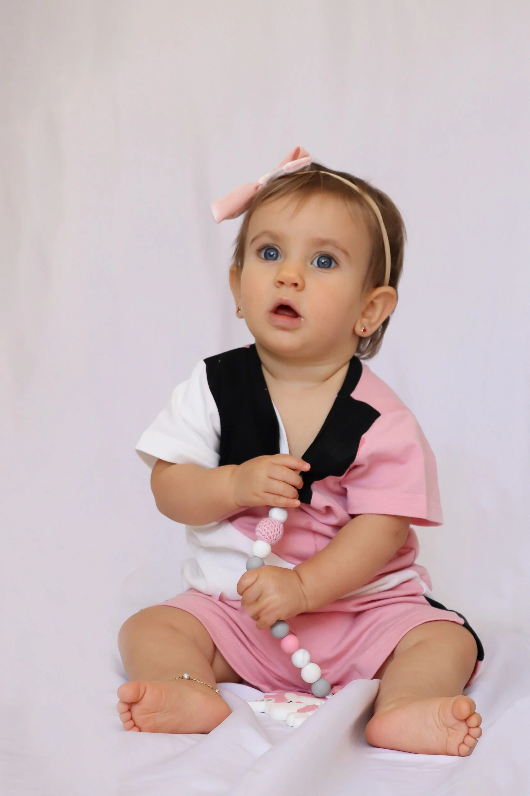 Conjunto Short Tricolor Niña, Rosa - Imagen 2