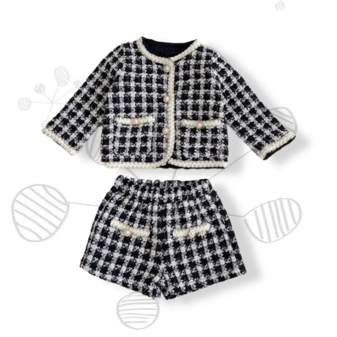 Conjunto Falda Tweed, Negro y blanco