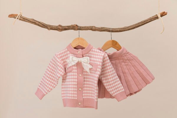 Set moño niña rosa