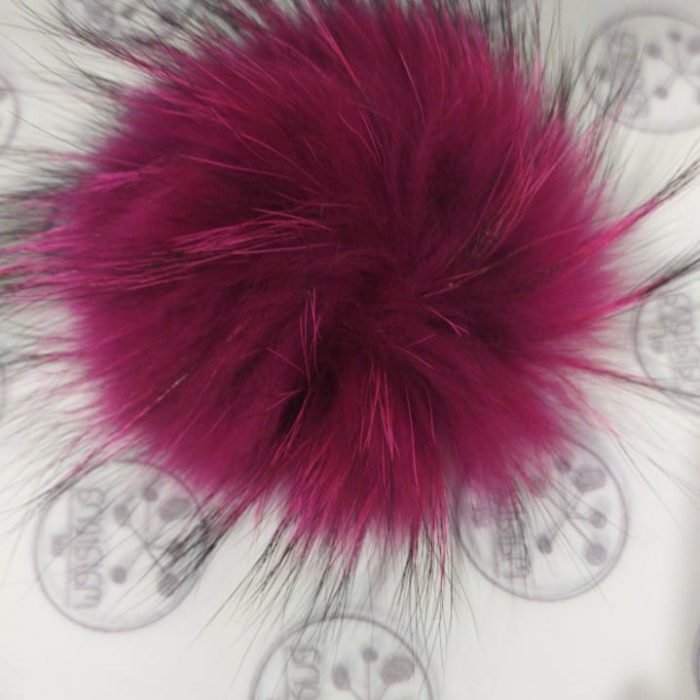 Pompón Natural PN16 (frambuesa con puntas negras)