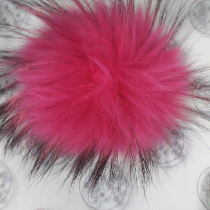 Pompón Natural PN17 (fucsia con puntas negras)