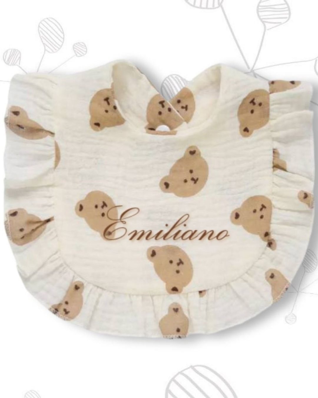 Babero osito con volado 1