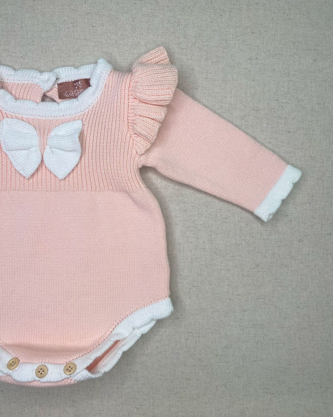 Romper Moño Beige, Rosa 5