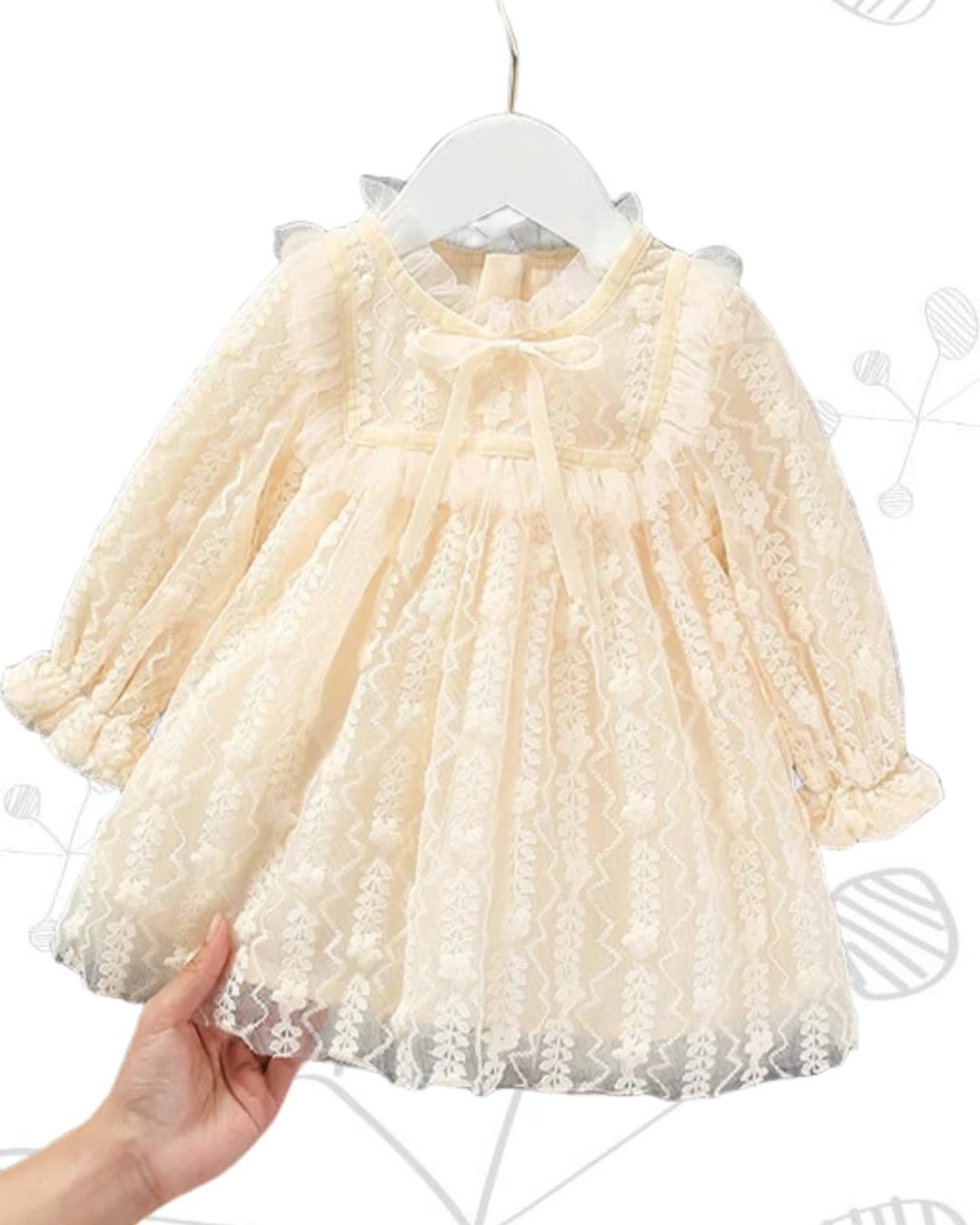 Vestido encaje mangas largas 1